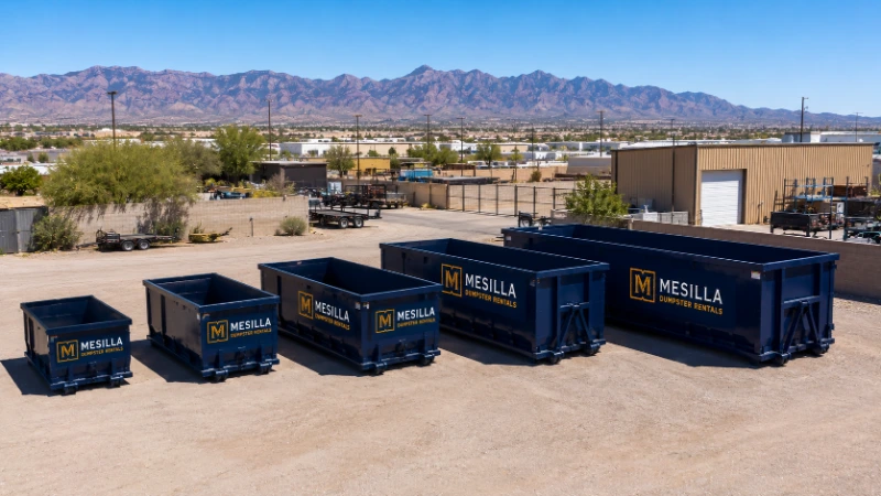 Dumpster sizes comparison 10 15 20 30 40 yard containers Las Cruces NM
